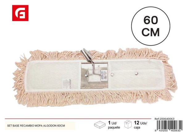 Set de trapeador de 60 cm con repuesto de algodón - Accesorios de limpieza