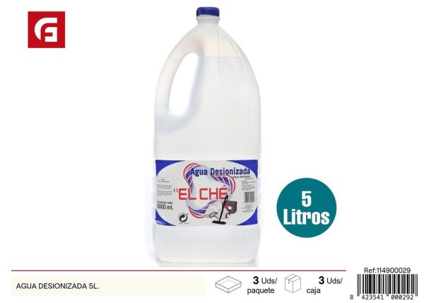 Agua desionizada 5 L - Limpieza y mantenimiento