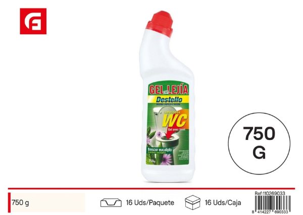 Gel con lejía frescor eucalipto 750 g - Limpiador de baño