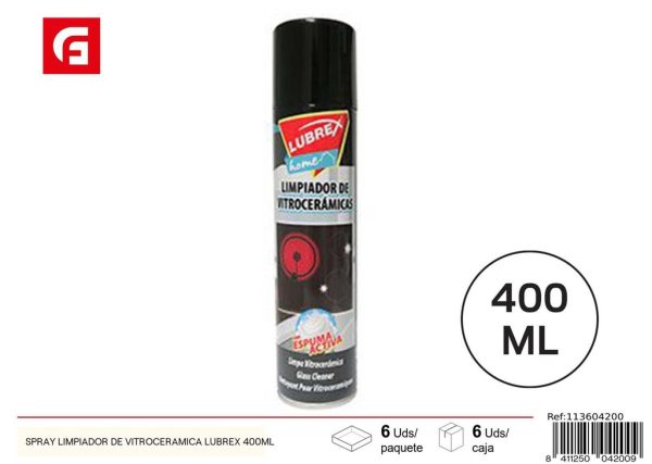 Spray limpiador de vitrocerámica Lubrex 400ml - Productos de limpieza