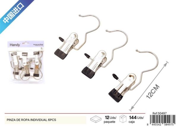 Pinza de ropa individual 6 pcs - Accesorios de limpieza