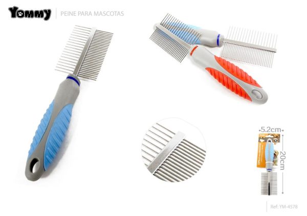 Peine de doble cara para mascotas de 20*5.2cm - Accesorios para animales