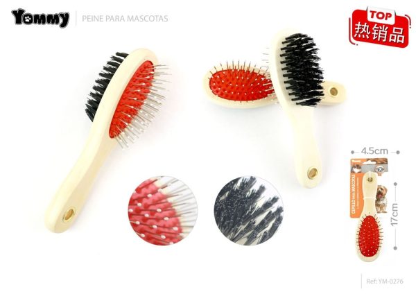 Cepillo doble redondo 17x4.5cm - Accesorios para mascotas