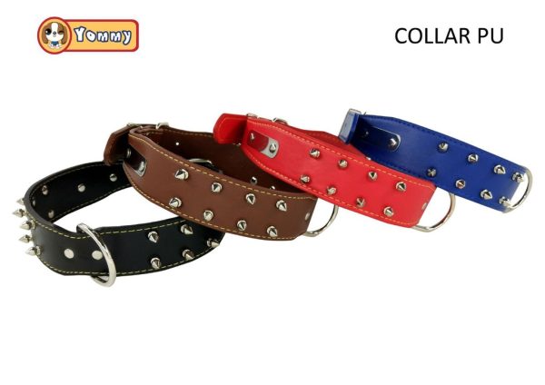 Collar PU con picos y anclajes 4.2x65CM - Accesorios para mascotas