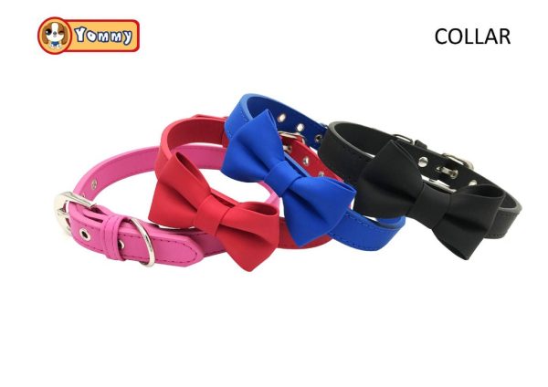 Collar de PU con lazo 1.5*35 cm - Collares para mascotas