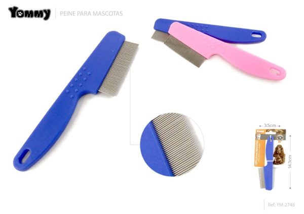 Peine para mascotas con mango C (14.3*3.5 cm) - Calculadores para mascotas