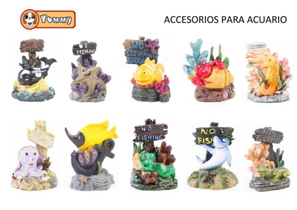 Decoración de acuario tipo montaña de resina de 7 x 6.5 x 8 cm - Accesorios para acuarios