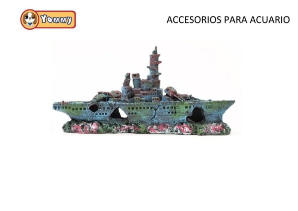 Decoración de acuario barco grande 24x4x11cm - Decoraciones para acuarios