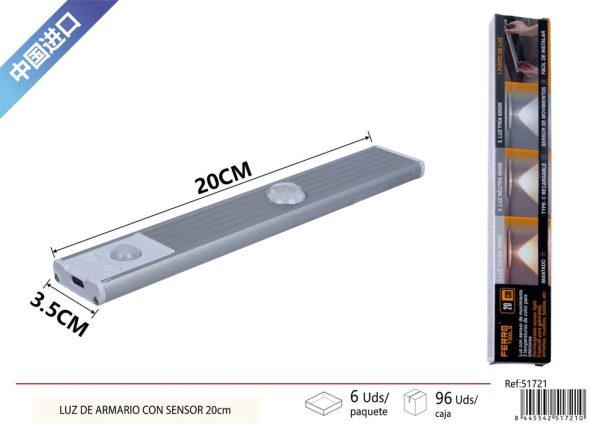 Luz de armario con sensor 20 cm - Electrónica y lámparas