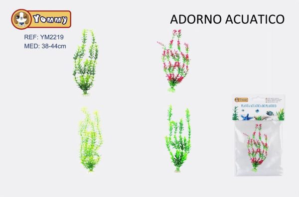 Planta acuática de plástico 38-44cm - Decoración para acuarios