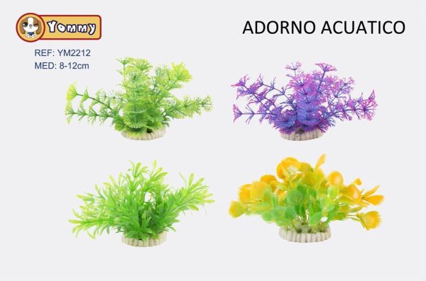 Planta acuática de plástico 8-12CM - Decoración para acuario - Imagen 3