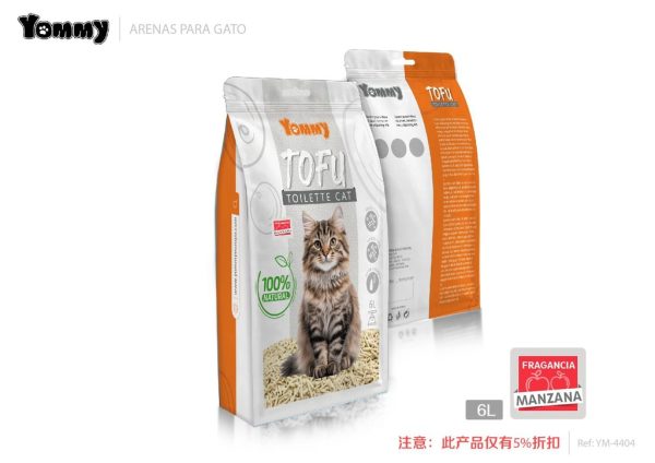 Arena para gatos de tofu 6L sabor a manzana - Productos para mascotas