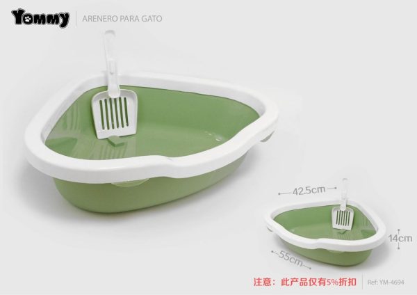 Bandeja de aseo para gatos con pala 55x42,5x14 cm - Cajón higiénico para gatos