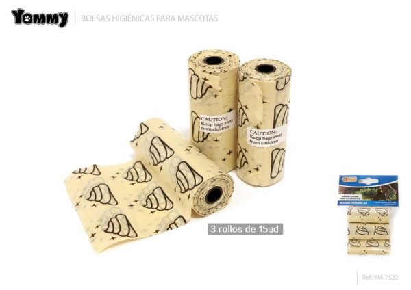 Bolsa de excrementos amarilla 3*15 - Bolsas desechables