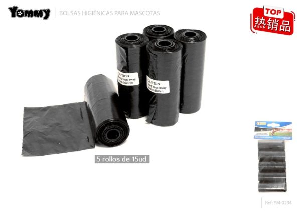 Bolsa de excrementos negras 5*15 cm - Artículos para mascotas