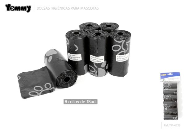 Bolsa para excrementos biodegradables 6*15 unidades - Accesorios para mascotas