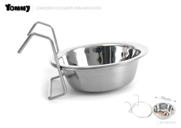 Cuenco colgante de acero inoxidable 11cm para mascotas - Accesorios para mascotas