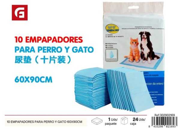 EMPAPADORES PARA PERRO Y GATO 10 UNIDADES 60X90CM - Accesorios para mascotas