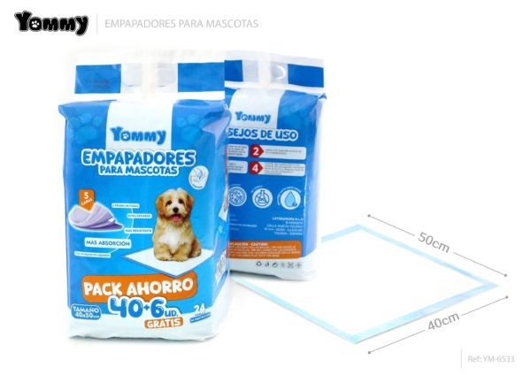 Empapadores para mascotas 40*50cm 40PCS+6PCS - Higiene y cuidado de mascotas