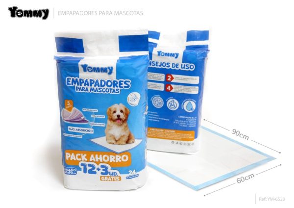 Empapadores para mascotas 60x90 cm 12 PCS + 3 PCS - Productos para mascotas