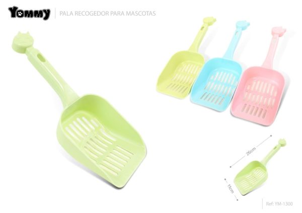 Pala recoge-excrementos para arena de gatos 26x11 cm - Herramienta para mascotas