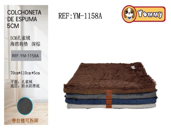 Colchoneta de espuma para mascota 70x110x5cm marrón (3 uds) - Accesorios para mascotas y descanso - Imagen 2