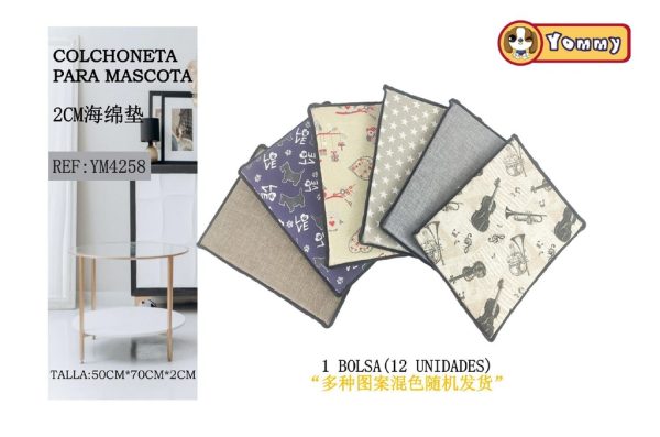 Colchoneta mascota ribeteada 50x70x2 cm - Accesorios para mascotas