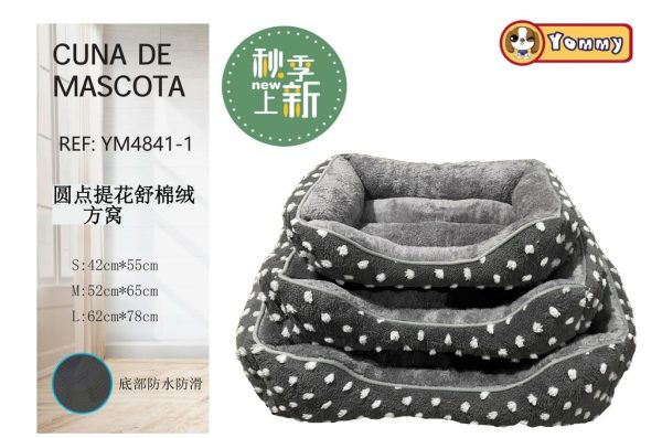 Cuna con estampado de puntos grises 3 piezas - Accesorios estilizados para mascotas