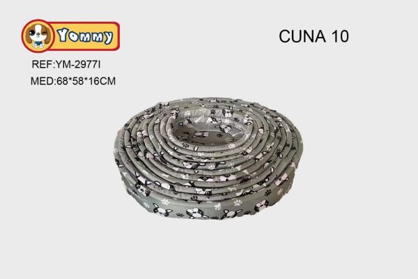 Cuna de 10 piezas de poliéster azul claro 68*58*16 cm - Accesorios para mascotas