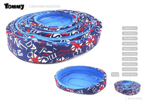 Cuna de 10 piezas en azul 68*58*16CM - Accesorios para mascotas