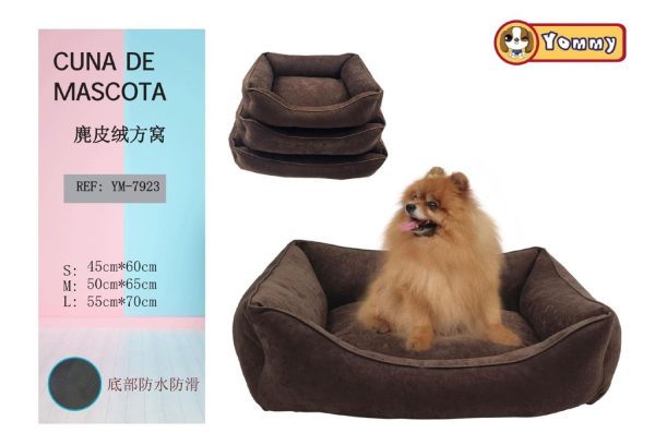 Cuna de Mascota de Piel Suave Color Marrón Oscuro YD-79239 - Accesorios para Mascotas