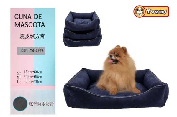 Cuna de Mascota de Piel de Ciervo Azul - Accesorios para Mascotas