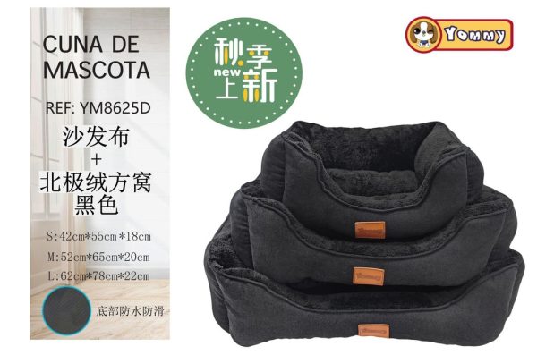 Cuna de perro 3 piezas color negro - Camas para mascotas de lujo