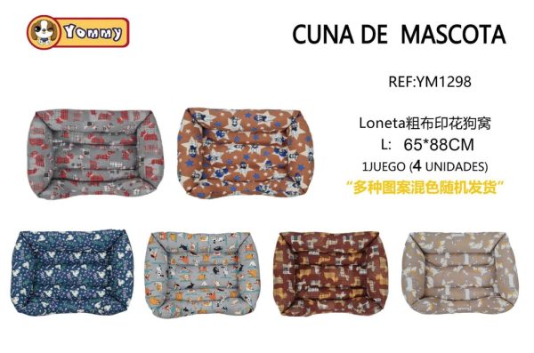 Cuna para mascotas cuadrada de 65*88CM con 4 unidades - Accesorios para mascotas