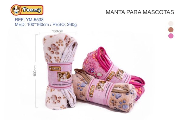 Manta de franela para mascotas 100x160 cm - Accesorios para mascotas