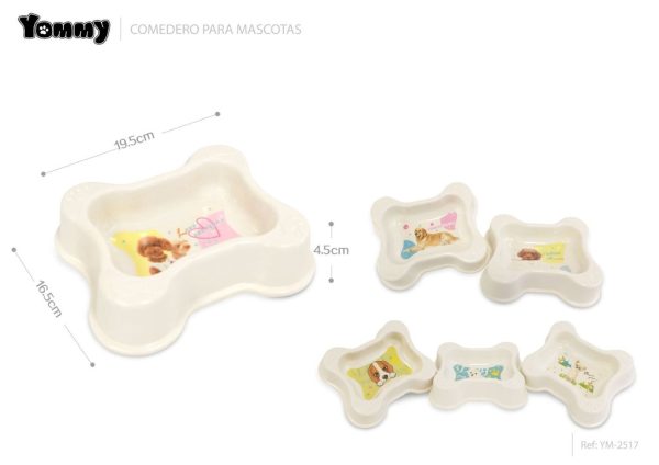 Comedero de PVC de alta calidad 19.5 x 16.5 x 4.5 cm - Comedero para mascotas