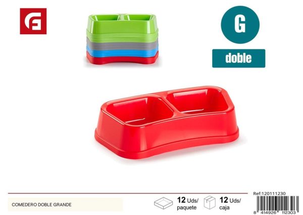 Comedero doble grande para mascotas - Accesorios para animales