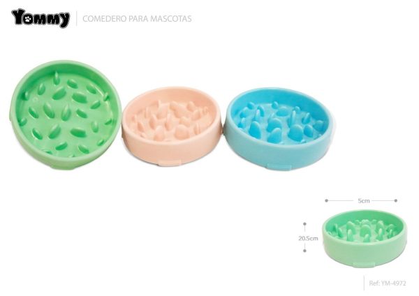 Comedero para comer lento (PP resina) 20.5x20.5x5 cm - Accesorios de mascotas