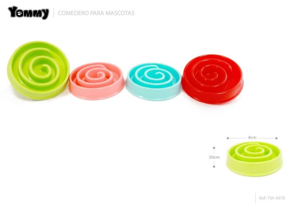 Comedero para comer lento 20*20*4cm - Estilo caracol (PP resina)