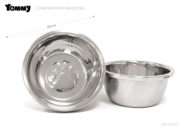 Comedero para mascotas 26 cm - Acero inoxidable