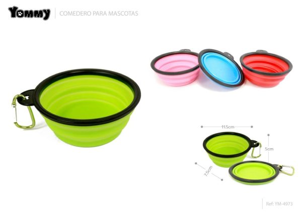 Comedero plegable para mascotas 11.5*7.5*5 cm - Accesorios de viaje para mascotas
