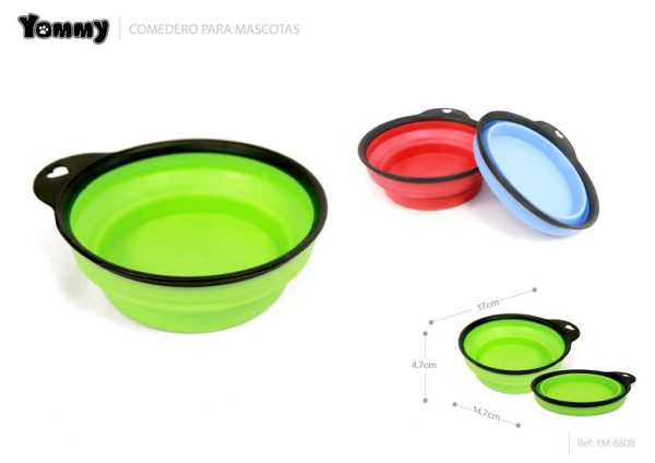 Comedero plegable para perros de viaje 17x14.7x4.7cm - Accesorios para mascotas