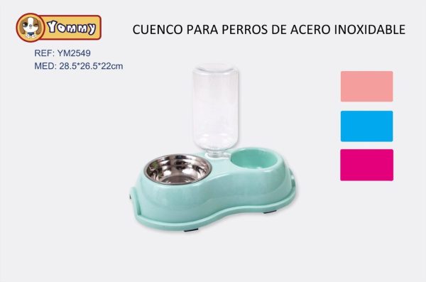 Cuenco para perros de acero inoxidable 28.5x26.5x22cm - Accesorios para mascotas