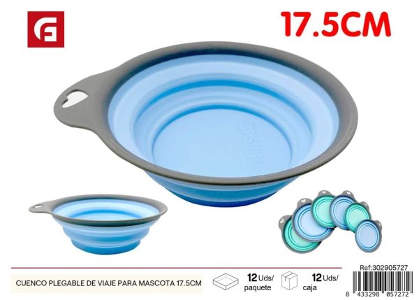 Cuenco plegable de viaje para mascota 17.5cm - Accesorios para mascotas