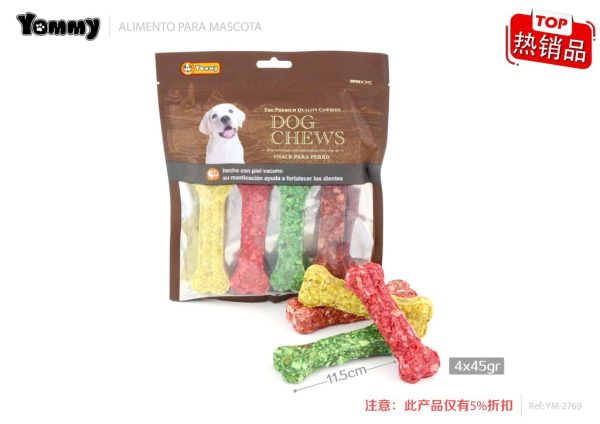 Alimento para mascotas hueso 11.50cm 45g paquete de 4 piezas