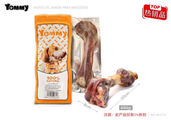 Hueso Jamón para Mascotas 22*8CM 440 GR - Alimentos y snacks para perros