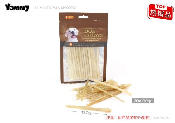 Palanquín de cuero 12.7 cm, 4-6 mm 20 piezas - Alimento para perros + premios
