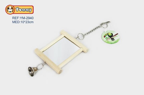 Espejo de madera doble cara 10*23 cm - Accesorios para mascotas
