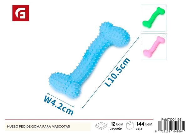HUESO PEQ.DE GOMA PARA MASCOTAS - Juguete para Mascotas en Forma de Hueso