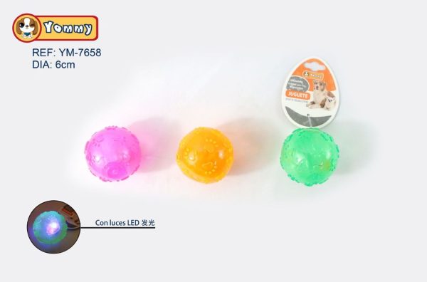 Juguete TPR para mascotas de 6.0 cm - Juguete luminoso LED